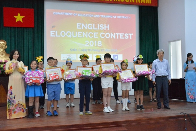 Hội thi hùng biện tiếng anh cấp tiểu học quận 1 năm 2018